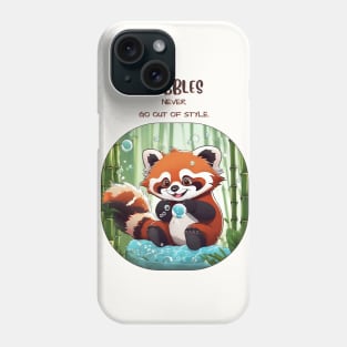 Red Panda Playing- Bubbles Never Go Out of Style Phone Case