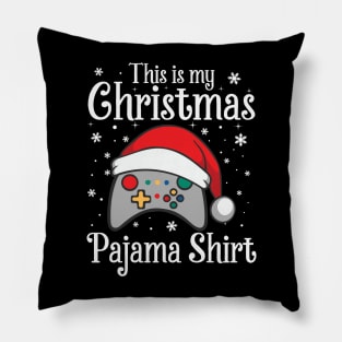 This Is My Christmas Pajama Santa Hat Gamer Video Game Pillow