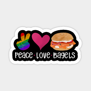 Peace, Love, Bagels Magnet