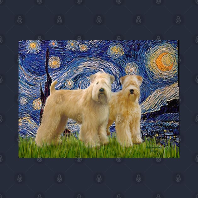 Starry Night Adapted to Include Two Soft Coated Wheaten Terriers by Dogs Galore and More