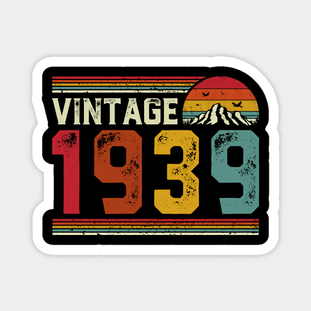 Vintage 1939 Birthday Gift Retro Style Magnet by Foatui