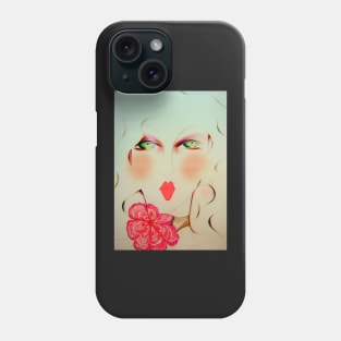 BLONDE PENCIL DRAWING DECO BEAUTY FACE Phone Case