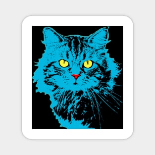 Pop cat blue black Magnet