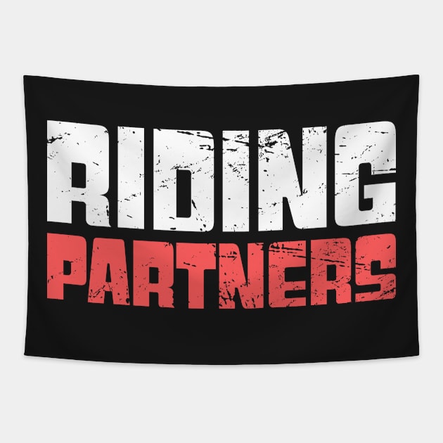 Riding Partners - Snowmobile Design Tapestry by MeatMan