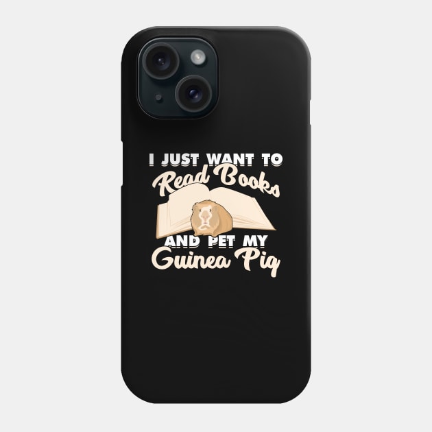 Guinea Pig Cavy Reading Books Bookworm Gift Phone Case by Dolde08