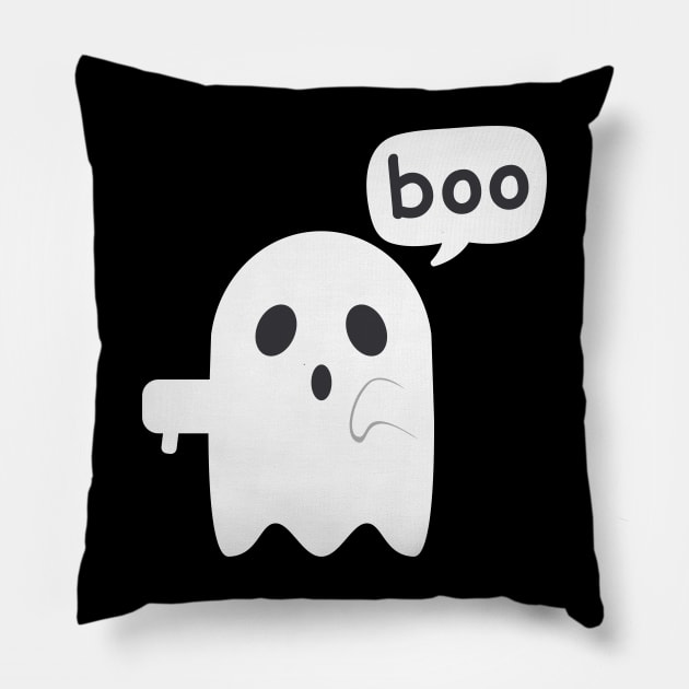 Boo - Thumbs Down Ghost Pillow by TipsyCurator