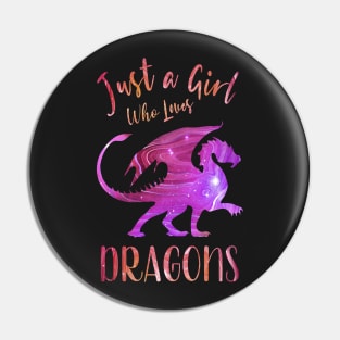 Just a Girl Who Loves Dragons Pin
