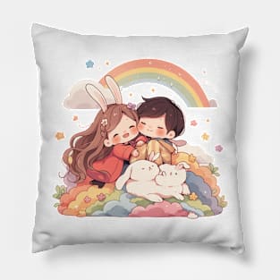 girl and boy Pillow