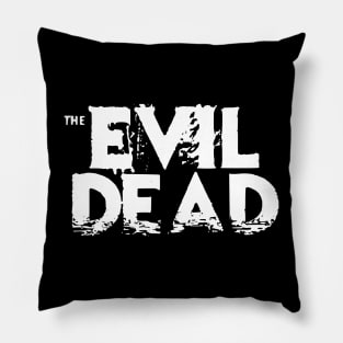 The Evil Dead Movie Cover White Distressed Title Text Typography Pillow