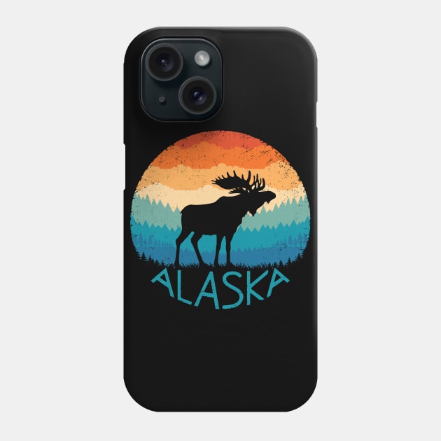 Alaska Retro Moose Phone Case by TigerTom