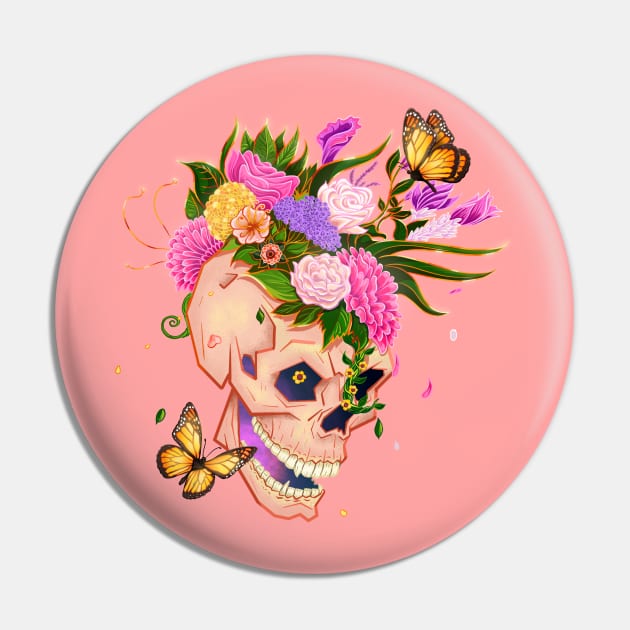 Flower Punk Pin by deb draws