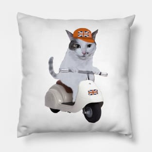 Cat in scooter Pillow