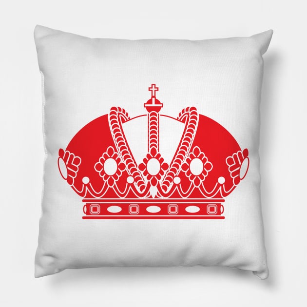 Imperial Crown (red and white) Pillow by PabloDeChenez