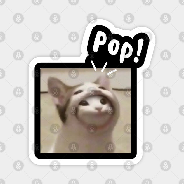 Pop Cat My Beloved Cat Meme Oatmeal Magnet by BobaPenguin