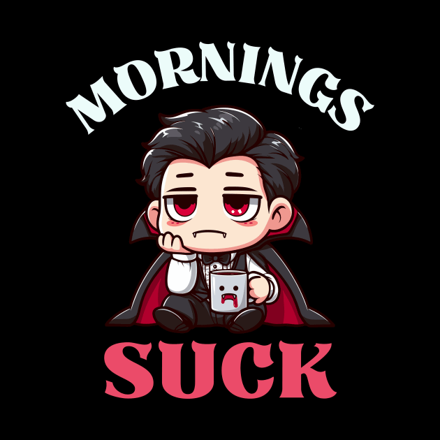 Mornings Suck - Cute Dracula by Kawaii N Spice