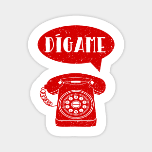 Digame Spanish Language retro phone Magnet