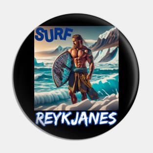 REYKJANES ICELAND - Surfing for Fun and Laughs Whales Pin