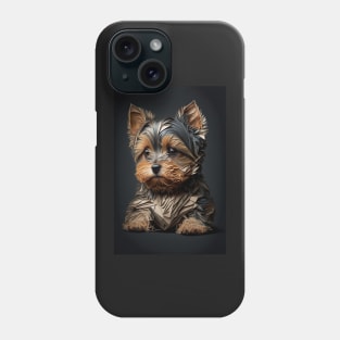 Super Cute Yorkshire Terrier Puppy Portrait Phone Case