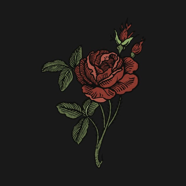 Whimsigoth Rose Tattoo Drawing by rosiemoonart