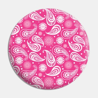 Mandala Pattern Pink and White Halloween Fall Autumn Season Pin