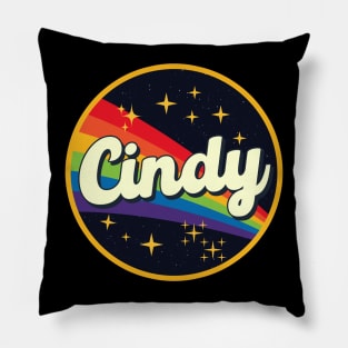 Cindy // Rainbow In Space Vintage Style Pillow