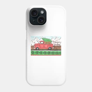 Season's Greetings Red Truck Phone Case