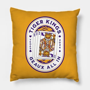 2024 Vegas Trip // Louisiana Tiger King Playing Card // Awesome King Tiger Purple and Gold Pillow