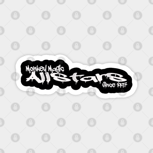 Monkey Magic Allstars Classic White Logo Magnet by Monkey Magic Allstars