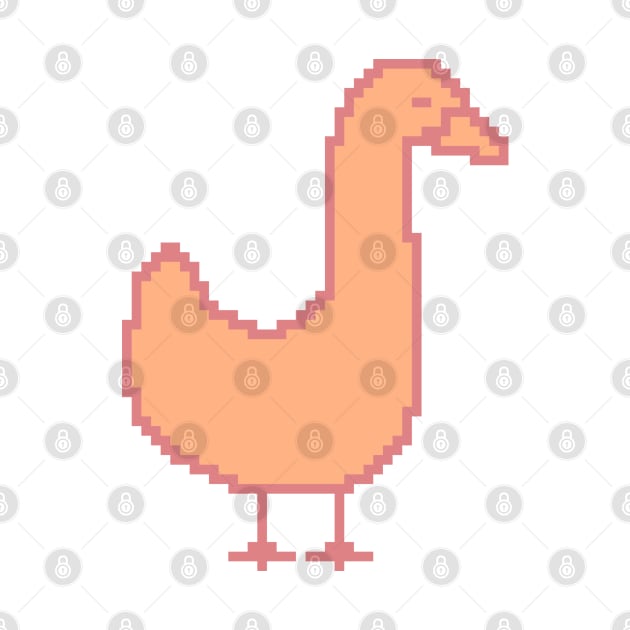 Pixelart Goose Peach Fuzz Pantone Color of the Year 2024 by ellenhenryart