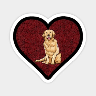 Golden Retriever Fingerprint Love Heart Valentines Day Magnet