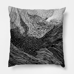 Noise Black And White Pillow