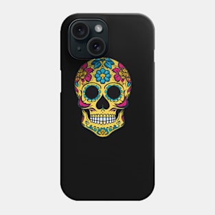 Celebrate Día de los Muertos with this colorful sugar skull art 3 Phone Case