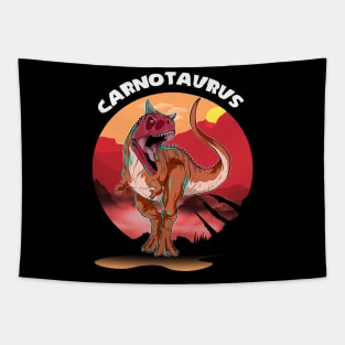 Carnotaurus Dinosaur Design With Background Tapestry