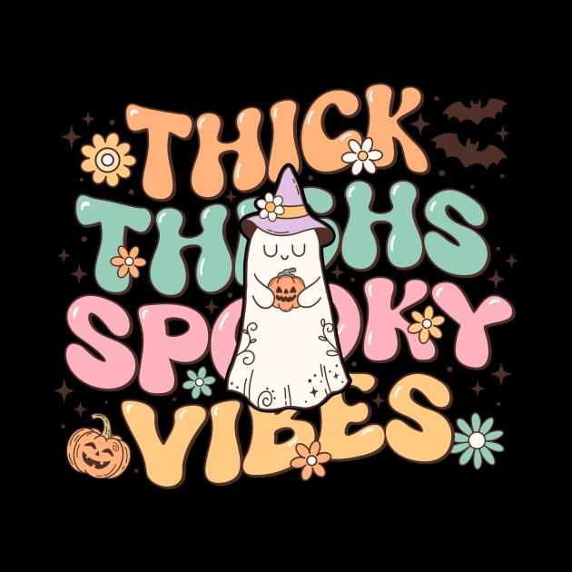 Discover Retro Halloween Thick Thighs Spooky Vibes - Thick Thighs Spooky Vibes - Tapisseries