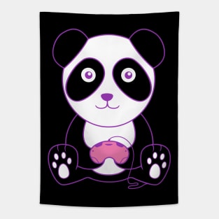 Gaming Panda With Controlle Tapestry