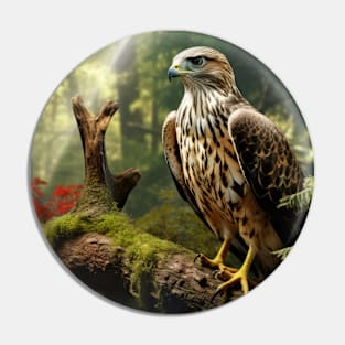 Falcon Animal Bird Wildlife Wilderness Colorful Realistic Illustration Pin