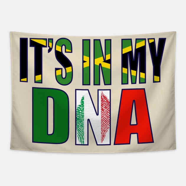 Italian And Jamaican DNA Mix Flag Heritage Gift Tapestry by Just Rep It!!