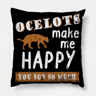 Ocelot Cats Ocelot Wild Cat Vintage Retro Style Pillow