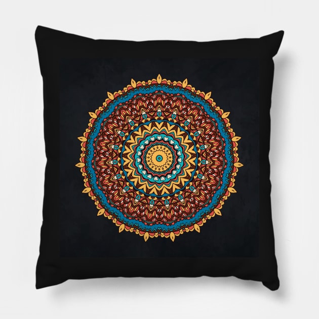 Trippy Mandala Pillow by alexrow