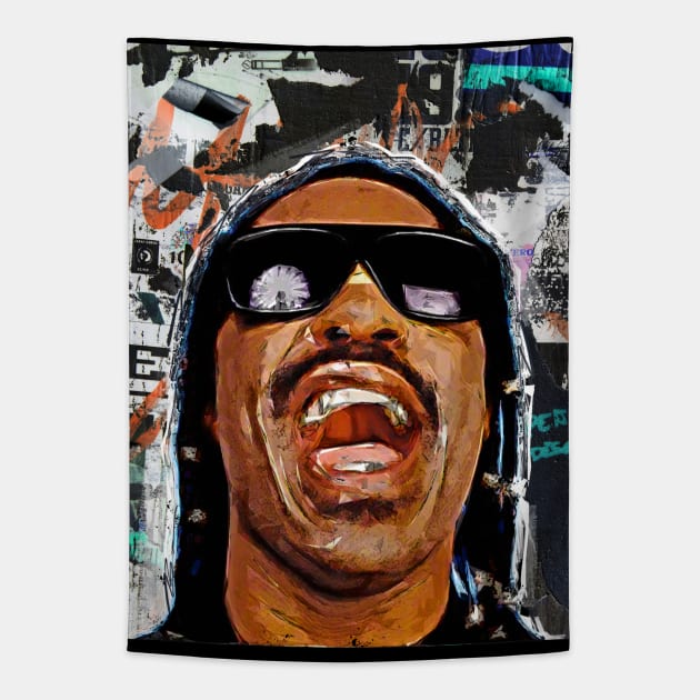 Stevie wonder pop art Tapestry by PrintstaBee