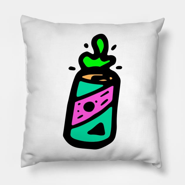 Soda Can Doodle Art Pillow by VANDERVISUALS