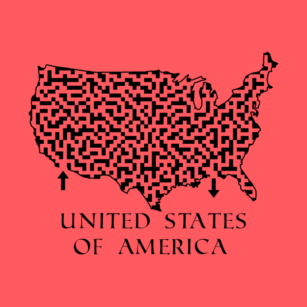 United States of America Shaped Maze & Labyrinth by gorff