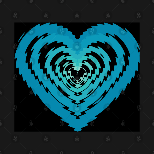 Underwater Blue Green Heart Pattern by Peaceful Space AS