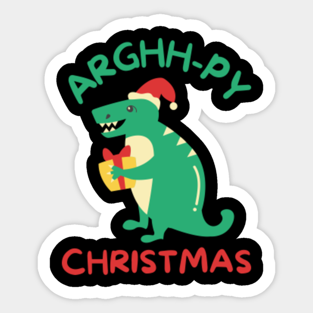 Happy Dino Christmas Dino Christmas Sticker Teepublic