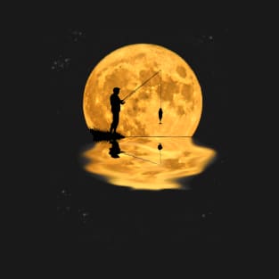 Fisherman fish & full moon fishing saying gift T-Shirt