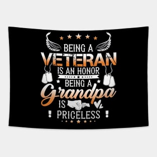Being A Veteran Is An Honor Being A Grandpa Is Priceless Tapestry