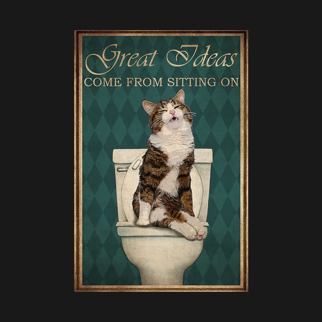 Cat Great Ideas Come From Sitting On Cat Lover by Delmonico2022