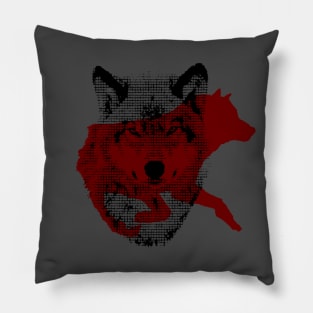 Wolf Silhouette Shadow Design Pillow