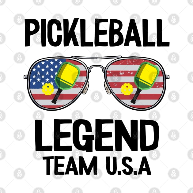 Pickleball Legend Team U.S.A Flag Sunglasses Pickle Ball by Kuehni