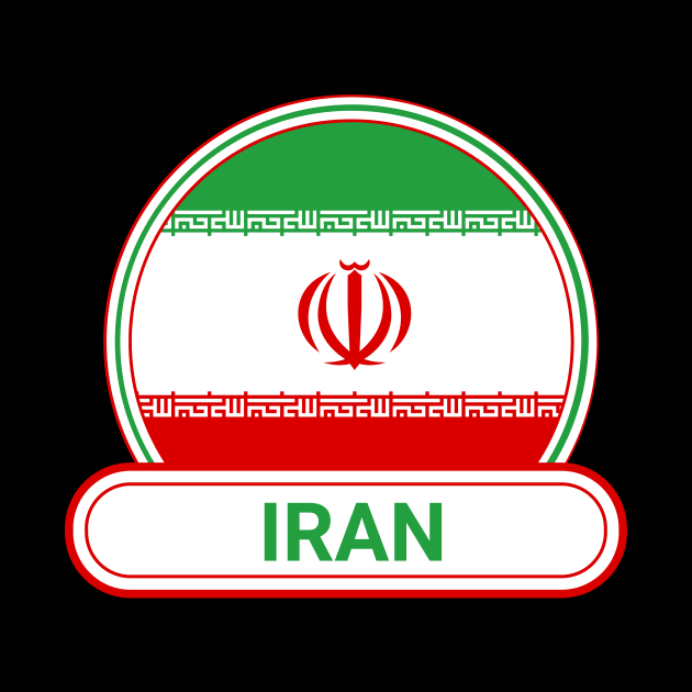 Iran Country Badge - Iran Flag by Yesteeyear